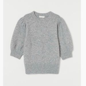 Gray H&M puff sleeve sweater